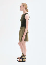 Sporty Tank in Fine Cashmere - Olive - CO Collections